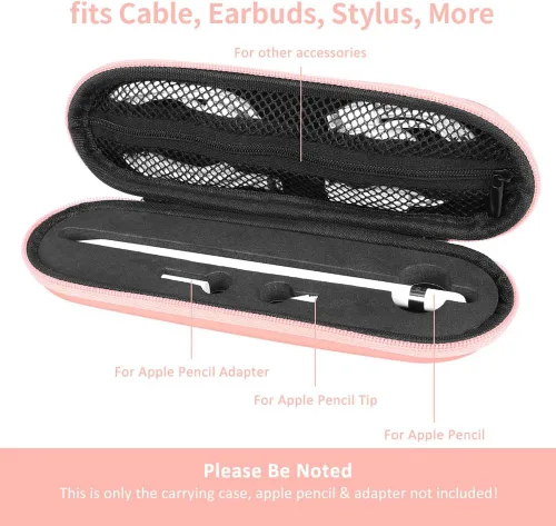 Vista 3 de TITACUTE Funda de transporte para Apple Pencil Funda de transporte de espuma dura con cremallera a prueba de golpes Funda protectora para Apple Oro
