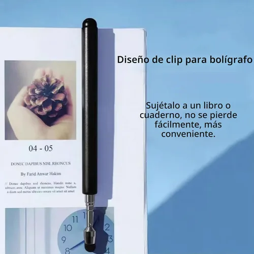 Vista 5 de Lápiz óptico telescópico universal para pantallas táctiles, puntero retráctil y lápiz capacitivo con punta especial de flocado, extensible de alta
