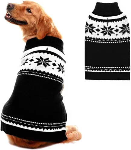 Vista 8 de Suéter Mihachi para perro - Ropa de abrigo de invierno con tiras coloridas para clima frío