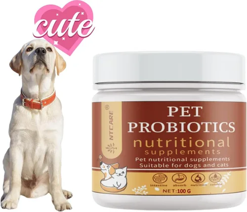 Vista 4 de Polvo probiótico para perros y gatos. Probióticos para la salud digestiva, apoyo inmunológico, diarrea, gases, picazón y alergias estacionales. Con