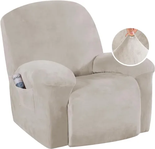Vista 28 de H.VERSAILTEX Fundas elásticas para sillón reclinable, Funda para silla reclinable, Funda para sofá, 1 pieza, moderna, de terciopelo, elegante