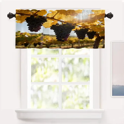 Vista 39 de Shrahala Orange Autumn Autumn Blackout Curtain Tiers, Fall Kitchen Valance Light Blocking Tier Drapes with Rod Pocket, 2 Pack 26 X 24 in
