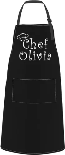 Vista 13 de Delantales de cocina personalizados para hombres y mujeres con bolsillos, personalizable, foto, logotipo, imagen, nombre, chef cocinero, delantal