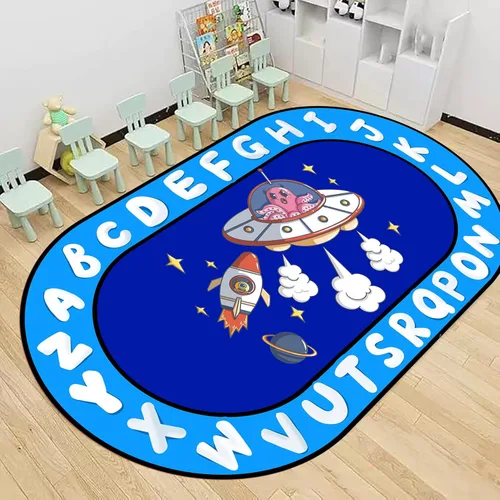 Vista 11 de ABC & 123 - Alfombra de aprendizaje para niños de 5 x 7 pies, alfombra de reconocimiento de color y números, alfombrilla educativa antideslizante