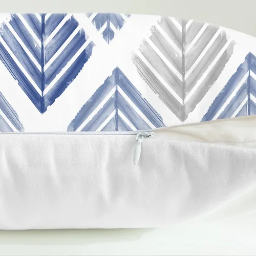 Vista 6 de CaliTime Juego de 2 fundas de almohada decorativas de vellón de dos tonos con diseño geométrico de hojas de árbol para sofá, cama, decoración