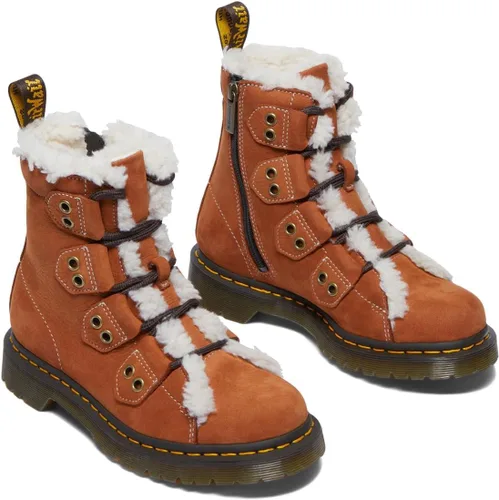 Vista 8 de Dr. Martens Botas de combate con forro de piel de encaje a punta 1460 para mujer