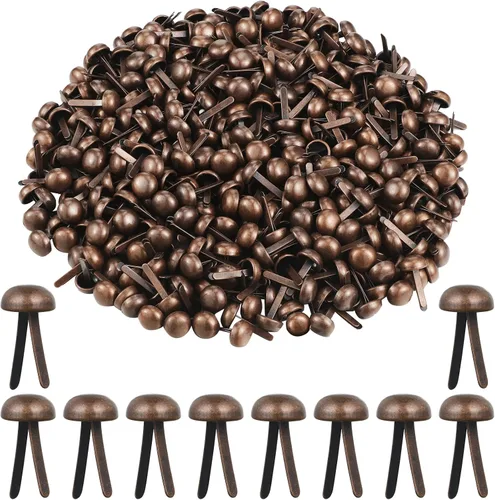 Vista 20 de Hotop 500 piezas de chinches de latón para manualidades de papel, sujetadores redondos de metal para arte, manualidades, proyectos escolares, Negro