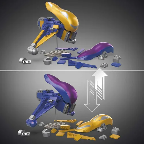 Vista 4 de Mattel Mega Halo Arbiter's Quest Banshee Vehículo - Set de construcción Halo Infinite, juguetes de construcción para niños