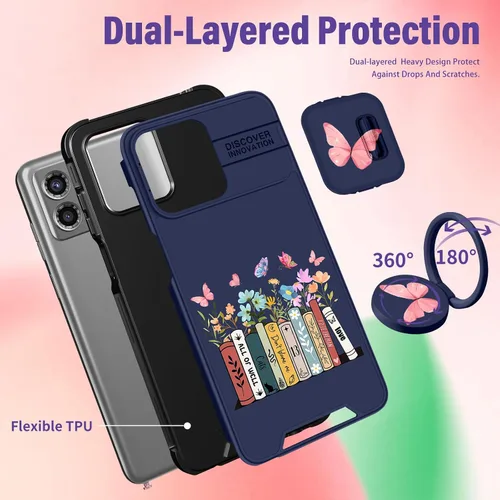Vista 5 de Funermei Funda para Moto G Stylus 5G 2023 – Funda de Teléfono Bonita para Mujeres y Niñas, Cubierta Femenina para Adolescentes, Diseño de Moda