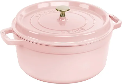 Vista 17 de Staub - Olla redonda de hierro fundido de 2.75 cuartos, color trufa blanca, fabricada en Francia
