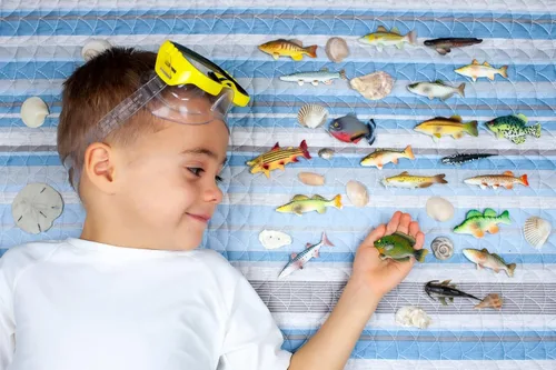 Vista 5 de Toy Fish Factory American Angler Collection - Juego de peces de juguete, figuras de peces de juguete, pez gato de lobina grande, juguete educativo