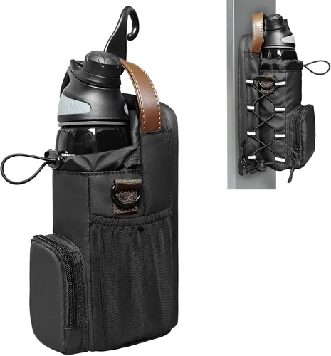 Vista 9 de Bolsa magnética de gimnasio para hombres y mujeres, soporte magnético para botella de agua para gimnasio, bolsa de gimnasio pequeña, regalos de Negro