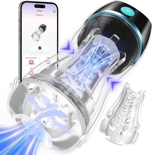 Vista 10 de EINSEO Masturbador masculino de succión, coño de bolsillo AI con 7 modos de juguetes para adultos Hands-free suction male stroker with 7 modes, 3D
