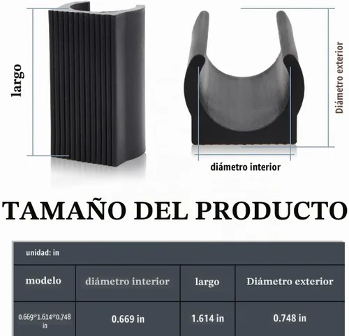 Vista 2 de 30 tapas de plástico para pies de silla en forma de U de 0.71 pulgadas, almohadillas de pie rectangulares antideslizantes para patas de muebles