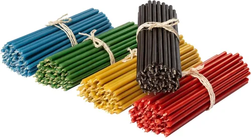 Vista 10 de Diveevo Velas de cera de abeja eclesiásticas - 50 uds. Velas rituales I de 6.3 pulgadas, Ø-0.2 in I 30 min Tiempo de combustión Amarillo, rojo