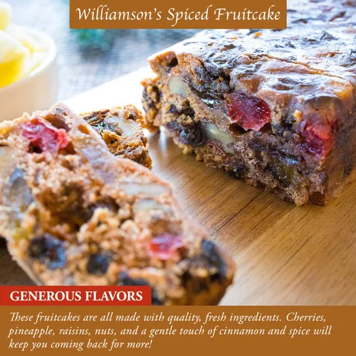 Vista 4 de Williamson's - Pastel de frutas con especias, pastel de frutas, recién hecho, aperitivo gourmet, regalo de comida con frutas finas y nueces