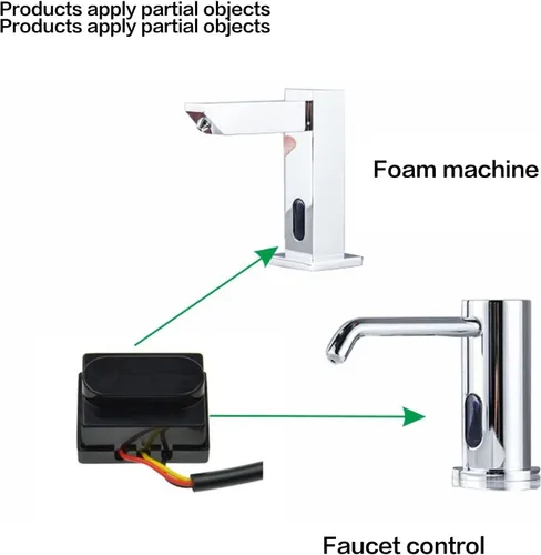 Vista 4 de Sensor de reflexión de grifo con sensor de movimiento infrarrojo inteligente para pulidor de zapatos, lámpara de espejo frontal DC12V