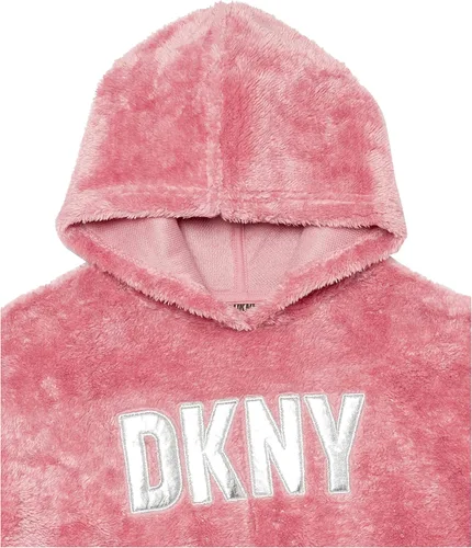 Vista 2 de DKNY Sudadera clásica cómoda para niñas, Rosa (Dusty Rose)