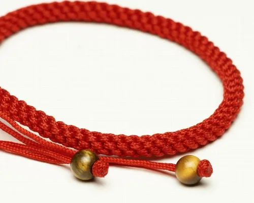 Vista 3 de Pulsera de 2piezas artesanal kabbalah hilo rojo, use para la prosperidad y éxito