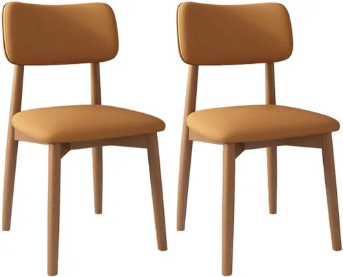 Vista 48 de YVYKFZD Solid Wood Dining Chairs, Kitchen Chairs Set with Curved Backrest, Leather Upholstered Dining Room Chair, Armless Living Room Chair, for