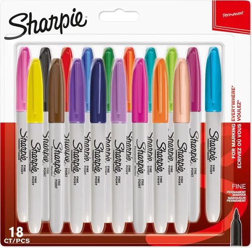 Vista 21 de Sharpie Rotulador permanente de punta fina, colores surtidos (paquete de 8)