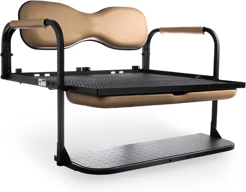 Vista 2 de MODZ Flip4 - Kit de asiento trasero para carrito de golf compatible con modelos Yamaha G14 - G22, color marrón