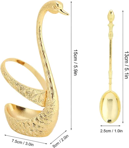Vista 3 de Cuchara de café dorada para barra de café, 6 cucharas de café de 5 pulgadas de largo, cucharas de postre, cucharas de té, cucharas de espresso