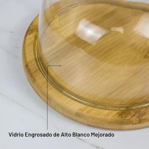 Vista 6 de Cúpula de postre de cristal de 4.9 pulgadas con base, bandeja decorativa para tartas de 6.3 pulgadas