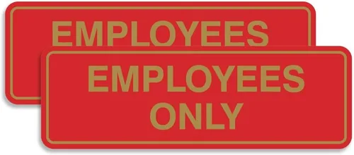 Vista 37 de Letrero estándar de solo empleados - Negro - Pequeño (1 paquete)