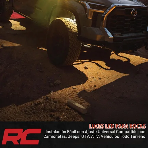 Vista 7 de Rough Country Cápsulas de Luz LED Deluxe para Rocas con Kit de Montaje 4 Cápsulas - 70980, Blanco