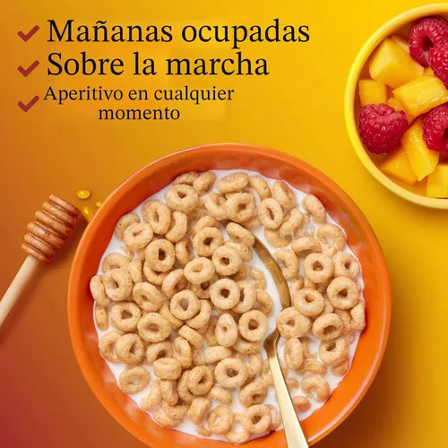 Vista 7 de Cereales para desayuno con avena Cheerios Honey Nut, sin gluten. 10.8 onzas