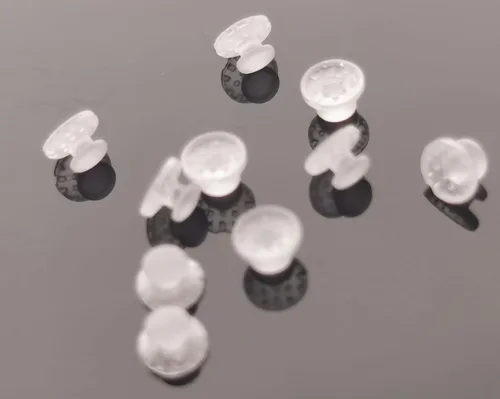 Vista 5 de Botones linguales de cerámica dentales compuestos ortodónticos transparentes Bondable Base redonda (paquete de 10)