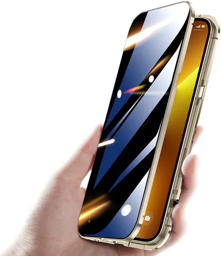 Vista 16 de Funda antimiradas con cerradura para iPhone 13 Pro, funda magnética de vidrio con protector de lente de cámara integrado, protector de pantalla