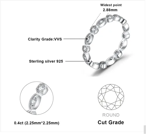 Vista 2 de JewelryPalace Anillos de plata de ley 925 chapados en oro de 14 quilates para mujer, anillos de promesa de circonita cúbica para ella, anillos