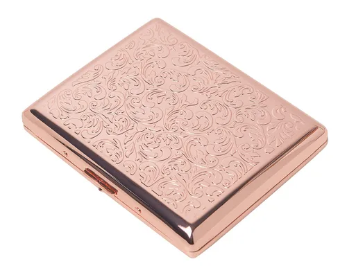 Vista 18 de Elegante, moderna y minimalista pitillera de metal - Capacidad para 10 cigarrillos de 100mm - Perfecta para mujeres - Diseño de metal ligero