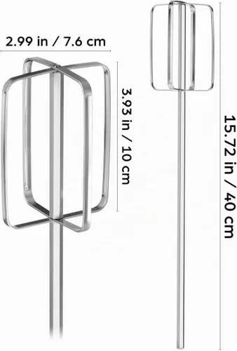 Vista 2 de PRETYZOOM - Varilla de revolver carne manual de acero inoxidable para mezclar sin taladros, batidor largo de cocina para pasta de olla caliente