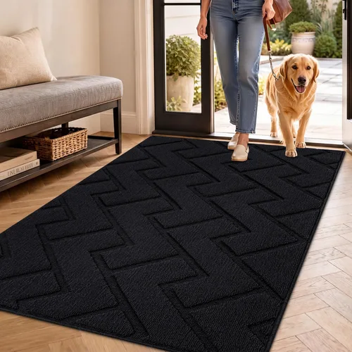 Vista 9 de hicorfe Tapete para puerta delantera para entrada exterior, 20 x 31.5 pulgadas, absorbente, resistente a la suciedad, tapetes de bienvenida