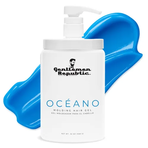 Vista 13 de Gentlemen Republic Oceano Gel para el cabello para hombre, 16 onzas, gel de peinado de alto brillo y fuerte sujeción táctil para cabello, fórmula