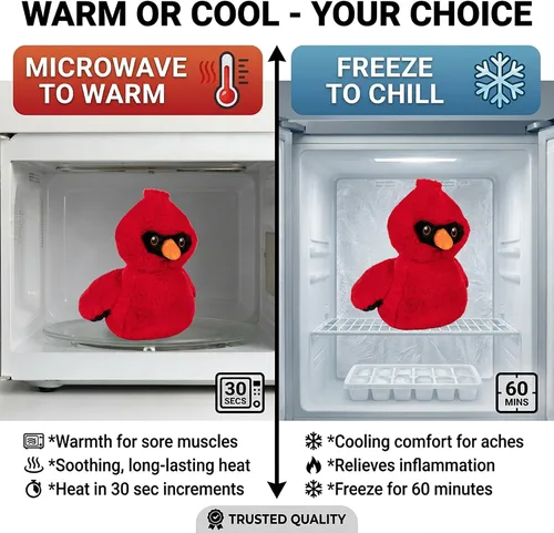 Vista 3 de Warm Pals Cardinal, felpa pesada para microondas, calentada para mayor calidez