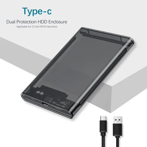 Vista 2 de Carcasa para disco duro de 2.5", Wansurs 6Gbps USB 3.1 Gen 1 a SATA III Caja de disco duro SSD sin herramientas para HDD y SSD SATA de 2.5 pulgadas