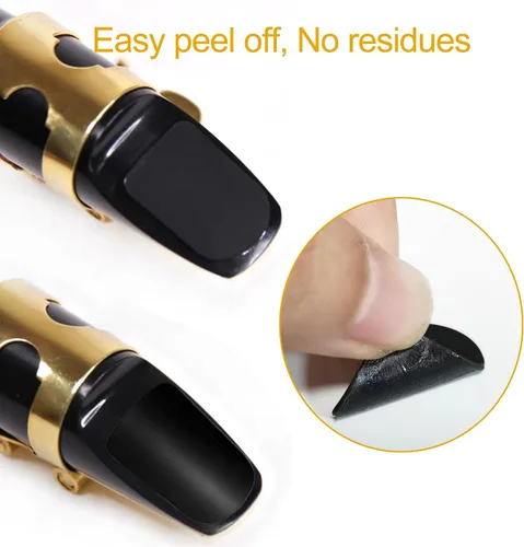 Vista 2 de Rockhouse Accesorios para clarinete Boquilla, Parche para Dientes, Protector de Dientes, Pieza de Boca Negra, Adhesivo Sax para B Flat, Alto, Tenor