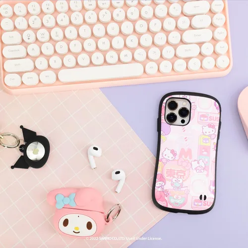 Vista 8 de iFace My Melody - Correa de muñeca con cuentas + funda con mosquetón My Melody Figure AirPods de 3ª