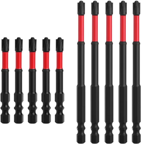 Vista 7 de Juego de 10 puntas de destornillador de impacto magnético FPH2, brocas FPH2 de 2.559 in y 4.331 in para electricista, brocas de cabeza ranurada