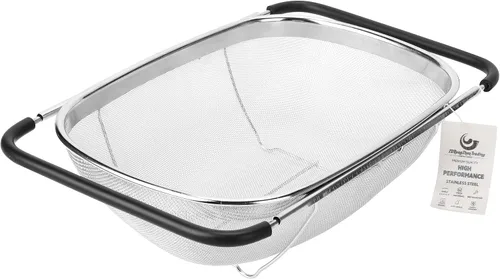 Vista 8 de ZDRongZhen Accesorios de Cocina Colador Escurridor Cesta Sobre el Fregadero, Colador de Acero Inoxidable con Agarre de Goma Expandible Escurridor