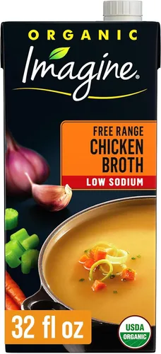 Vista 8 de Imagine Caldo de pollo de corral libre, orgánico, bajo en sodio, 32 onzas