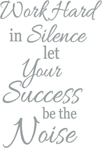 Vista 2 de Pegatina de pared de 24.0 x 16.0 in con texto en inglés "Work Hard in Silence Let You Success Be The Noise Wall Decal