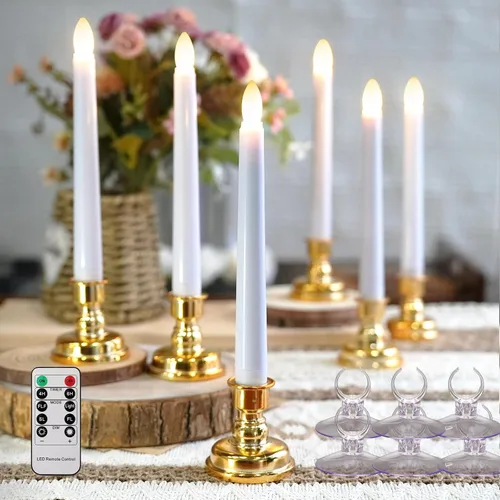 Vista 9 de FPOO Velas de Adviento sin llama con portavelas de madera, velas de Adviento que funcionan con baterías, 3 candeleros LED morados y 1 rosa