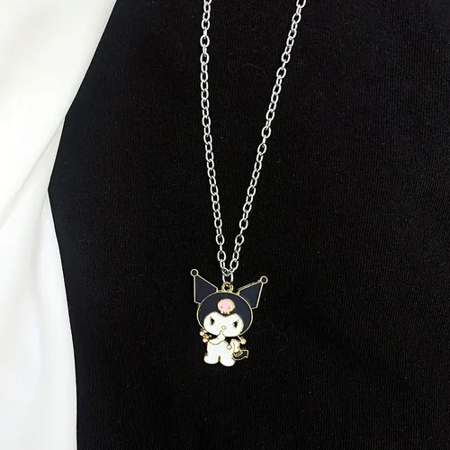 Vista 5 de Kawaii Collar My Melody And Kuromi Bff Collar para 2 bonitos collares estéticos colgantes accesorios
