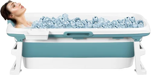 Vista 9 de Bañera plegable portátil de 51 pulgadas, bañera de remojo para Azul