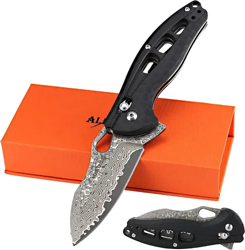 Vista 6 de ALBATROSS FK036SC-BE - Cuchillo de bolsillo plegable de caza de alta calidad, 7.25 pulgadas EDC con bloqueo de eje, apertura asistida de rodamiento